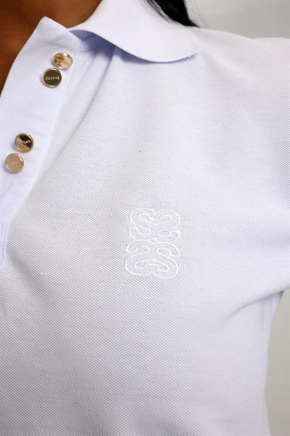 Optik Beyaz Polo Yaka Tişört 