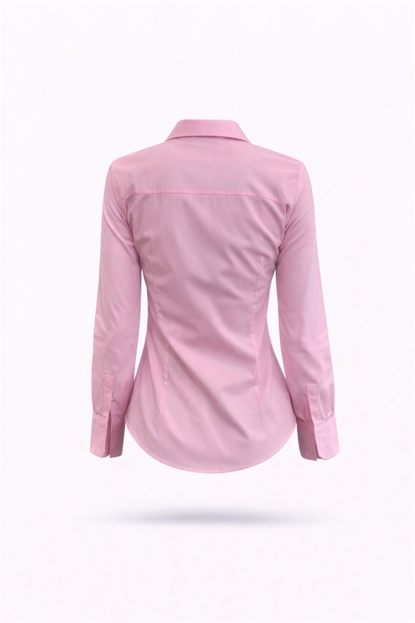 Pembe Pens Detaylı Slim Fit Gömlek 018