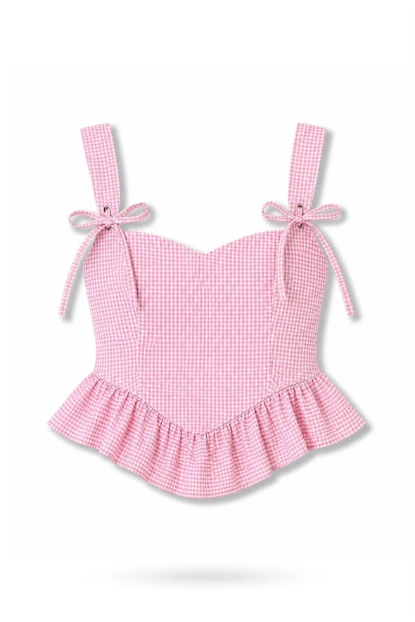 Pembe Pötikareli Büstiyer 2863