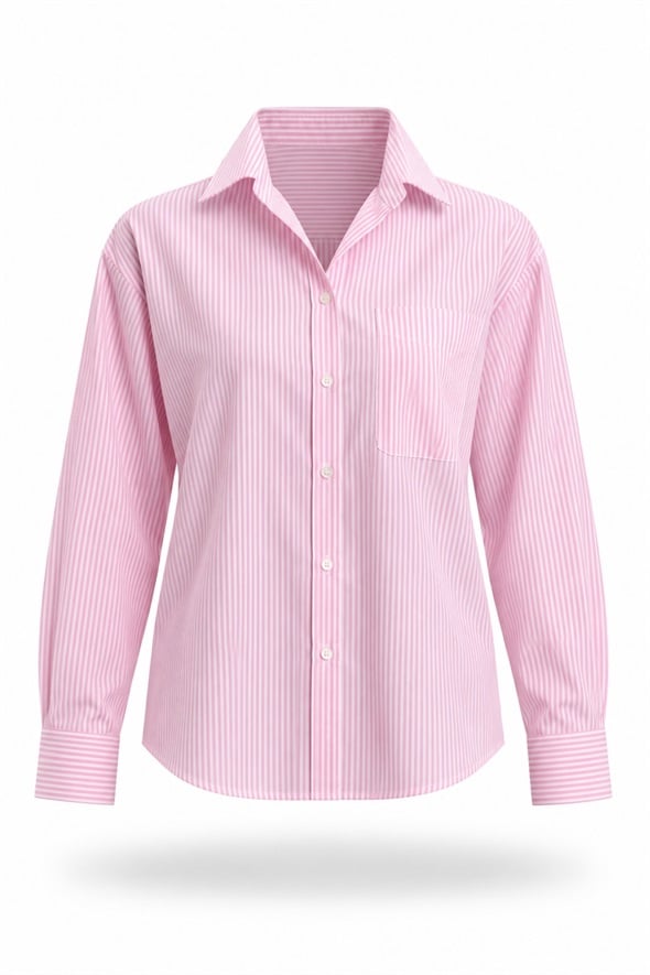 Pembe Rafhael Oxford Çizgili Gömlek 