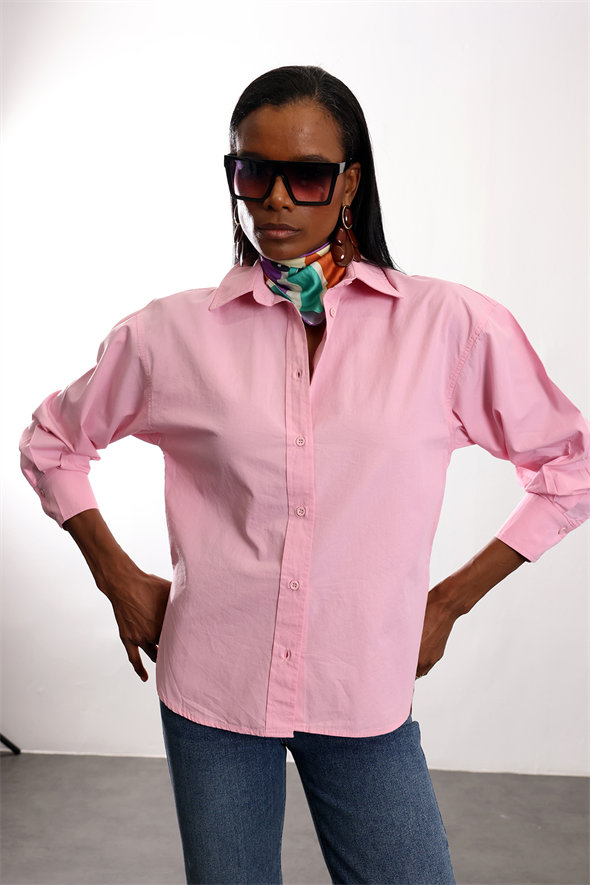 Pembe Regular Kesim Gömlek 4094