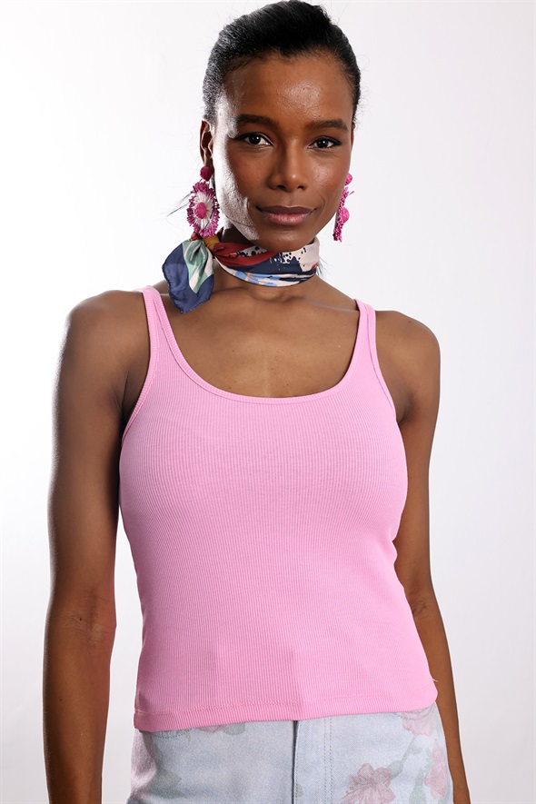 Pembe U Yaka Fitilli Basic Atlet 