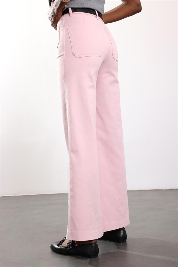 Pembe Yama Cepli Tam Boy Jean 