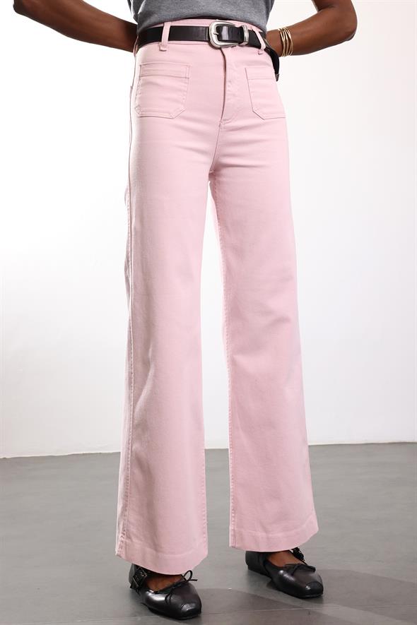 Pembe Yama Cepli Tam Boy Jean 