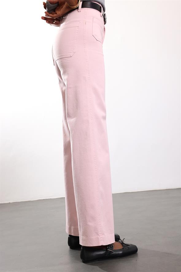 Pembe Yama Cepli Tam Boy Jean 