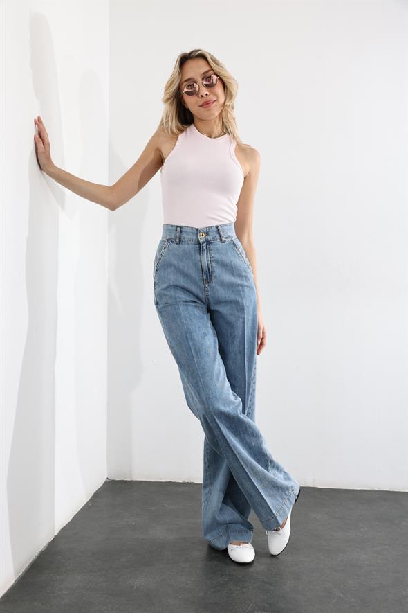 Pudra Yırtık Detaylı Yıkamalı Atlet 3796