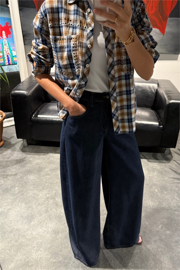 Rins Yıkamalı Beli Lastikli Tensel Jean 01073
