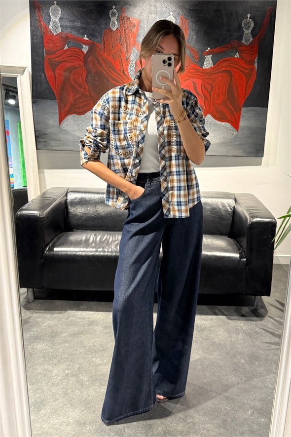 Rins Yıkamalı Beli Lastikli Tensel Jean 01073