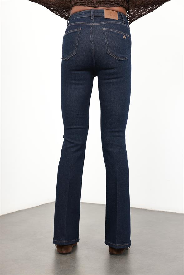 Rins Yıkamalı Full Likra Toparlayan Flare Jean 7578