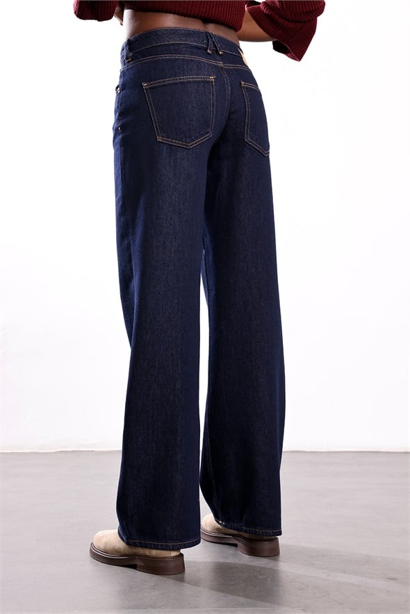 Rins Yıkamalı Wide Leg Jean 