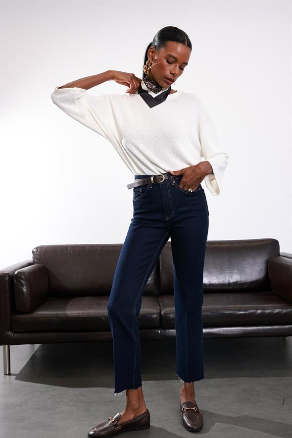 Rins Yıkamalı Yüksek Bel Boyfit Jean 