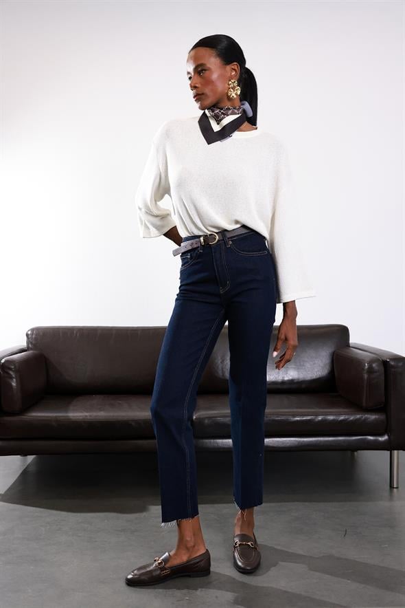 Rins Yıkamalı Yüksek Bel Boyfit Jean 