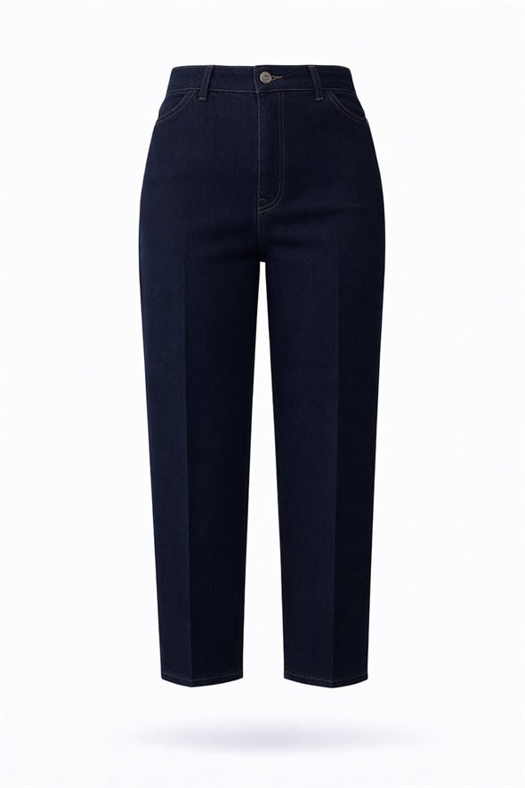 Rins Yıkamalı Yüksek Bel Tensel Baggy Jean 3001
