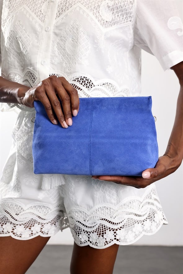 Saks Nice Süet Askılı Clutch Çanta 7990