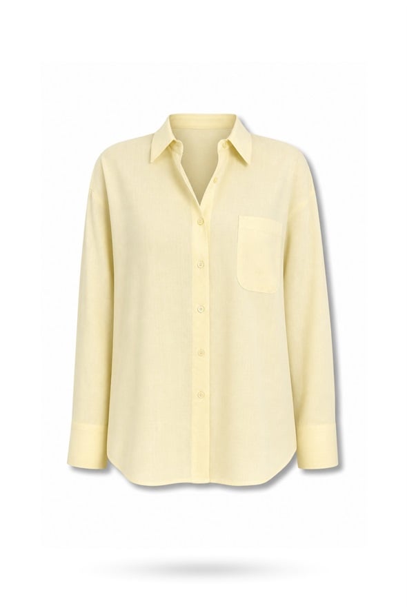 Sarı Cepli Oversize Gömlek 1724