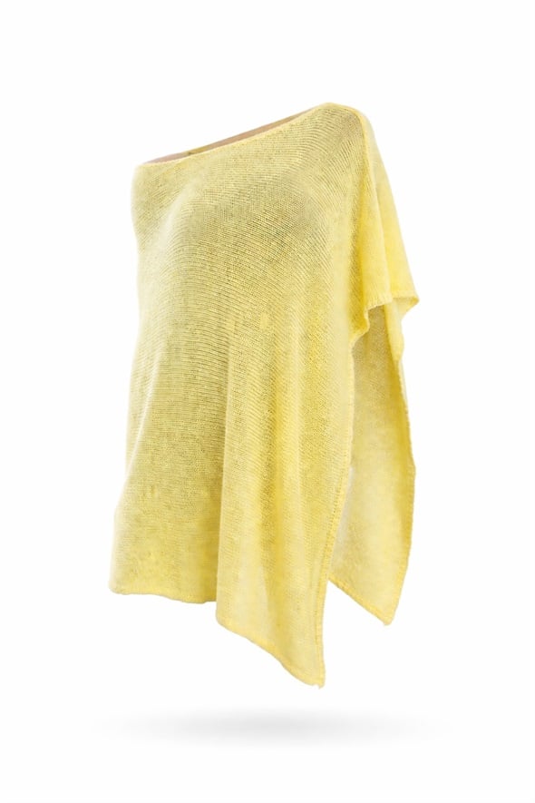 Sarı Örgü Pelerin 