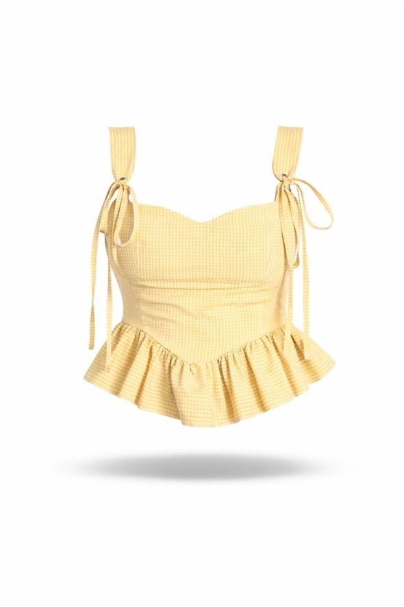 Sarı Pötikareli Büstiyer 