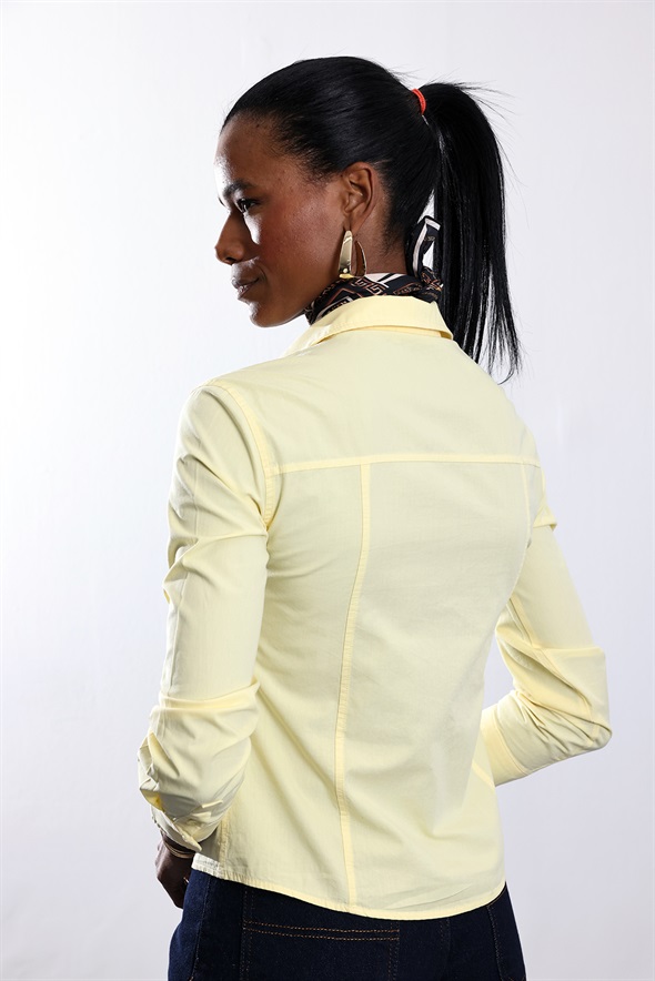 Sarı Slim Fit Gömlek 17449