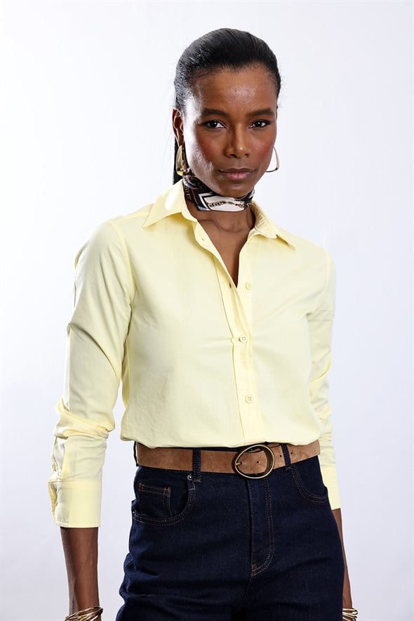 Sarı Slim Fit Gömlek 17449