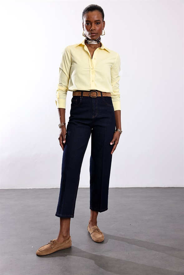 Sarı Slim Fit Gömlek 17449