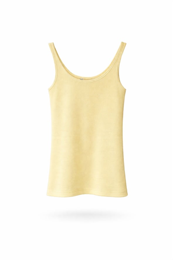 Sarı U Yaka Fitilli Basic Atlet 