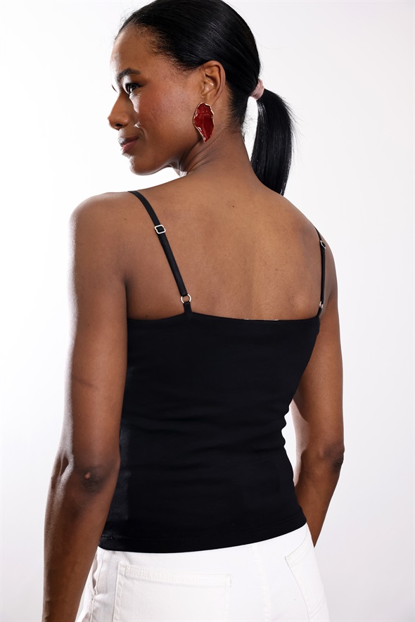 Siyah Ayarlanabilir Askılı Atlet 16128