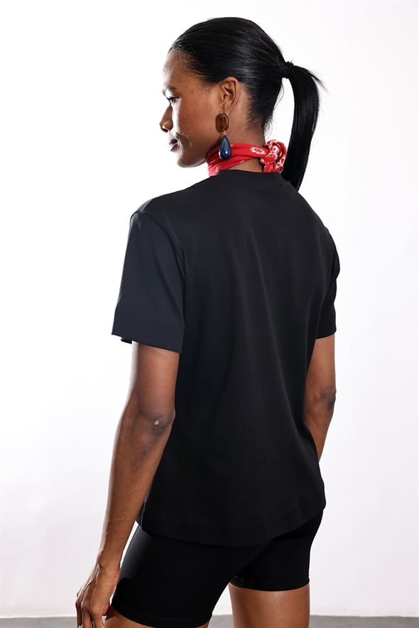 Siyah Basic Pamuklu Tişört 25209