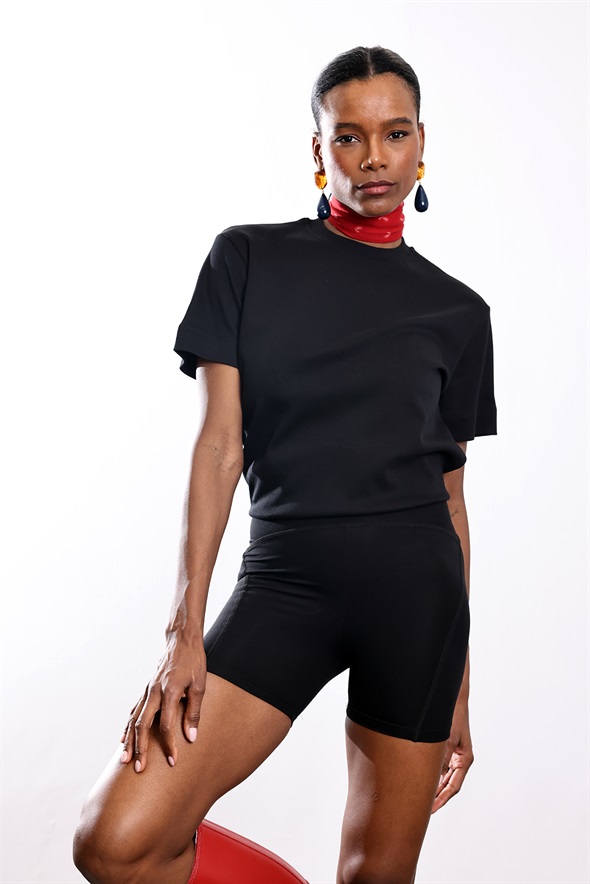 Siyah Basic Pamuklu Tişört 25209