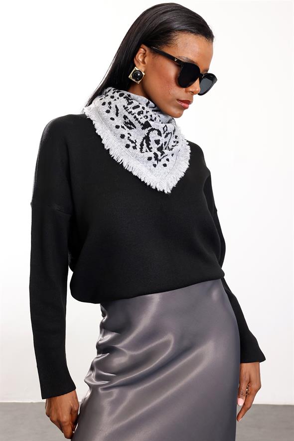 Siyah Basic Triko Kazak 251019