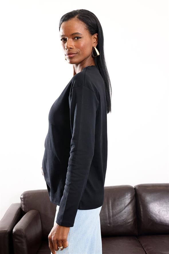 Siyah Basic Uzun Kollu Tişort 24151