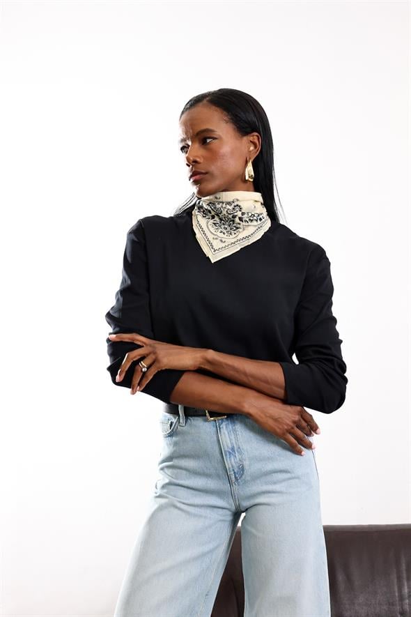 Siyah Basic Uzun Kollu Tişort 24151