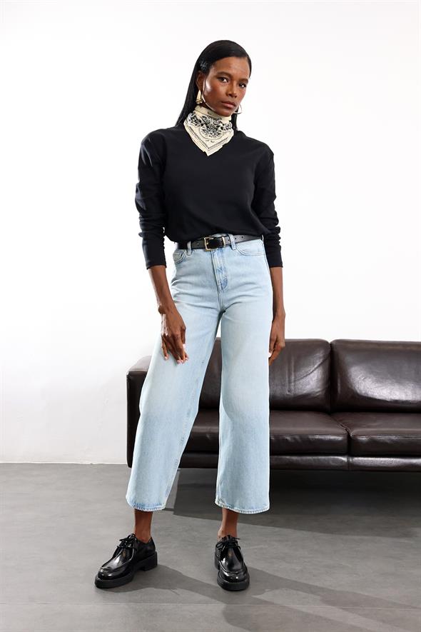 Siyah Basic Uzun Kollu Tişort 24151