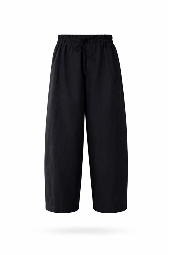 Siyah Beli Lastikli Şalvar Pantolon 0200