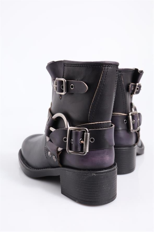 Siyah Biker Bot 23377