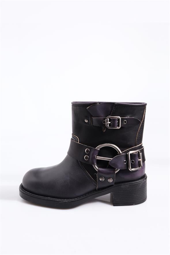 Siyah Biker Bot 23377