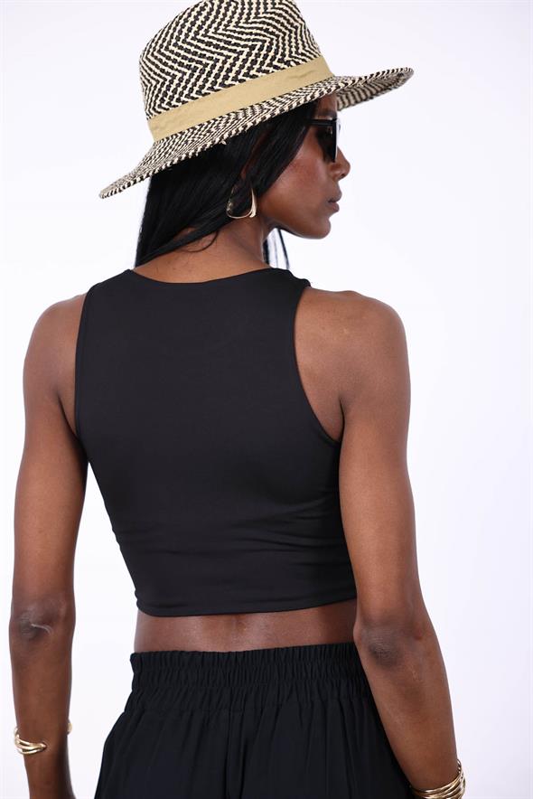 Siyah Bisiklet Yaka Jarse Atlet 3734