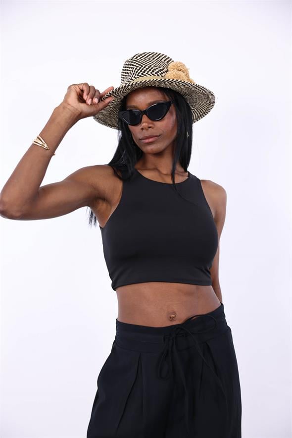 Siyah Bisiklet Yaka Jarse Atlet 3734