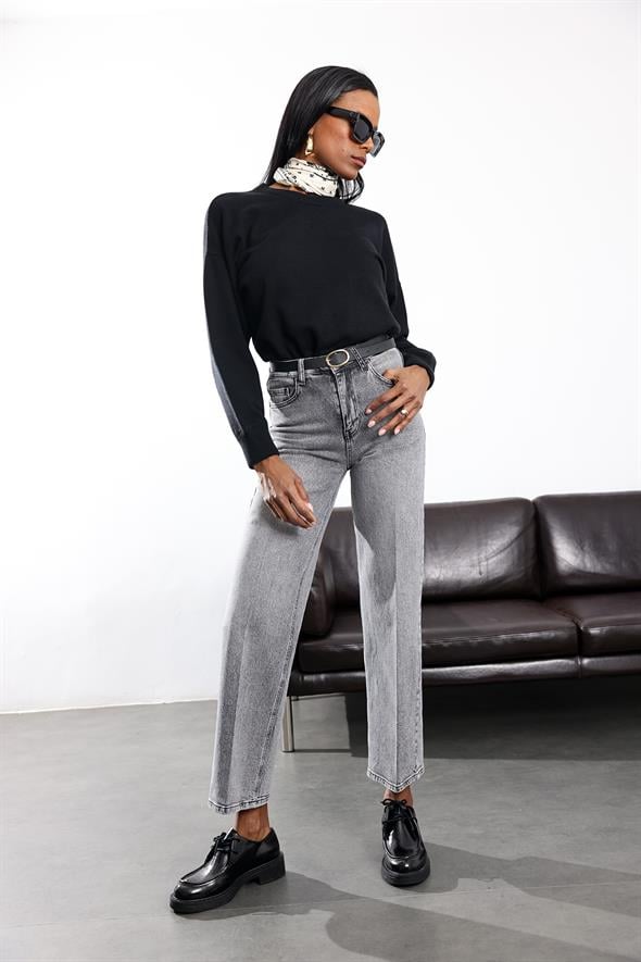 Siyah Bisiklet Yaka Triko Kazak 140401