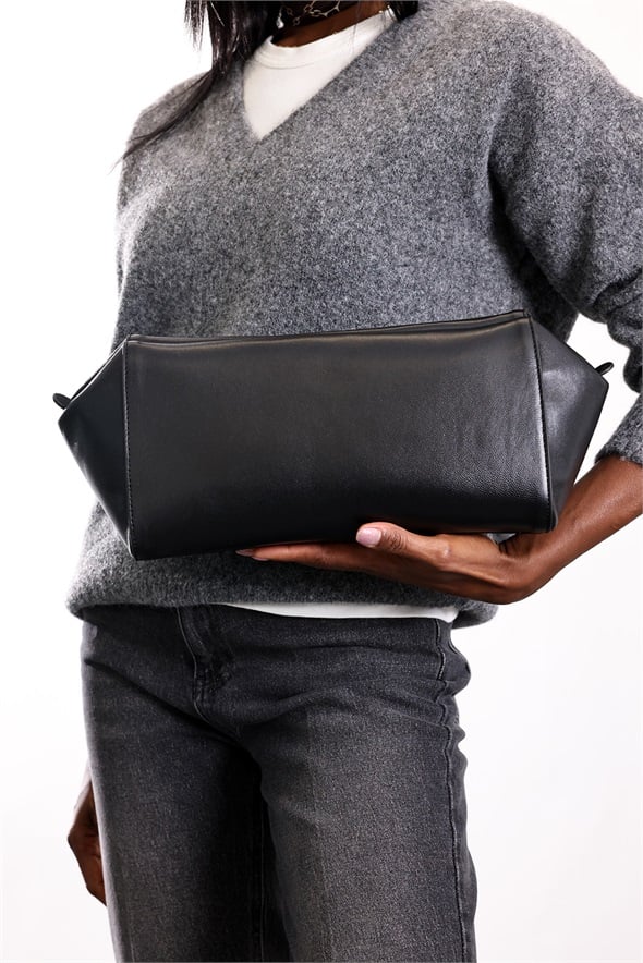 Siyah Cannes Clutch Çanta 8001