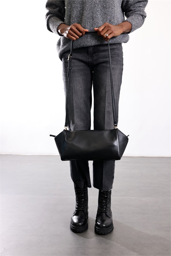 Siyah Cannes Clutch Çanta 8001