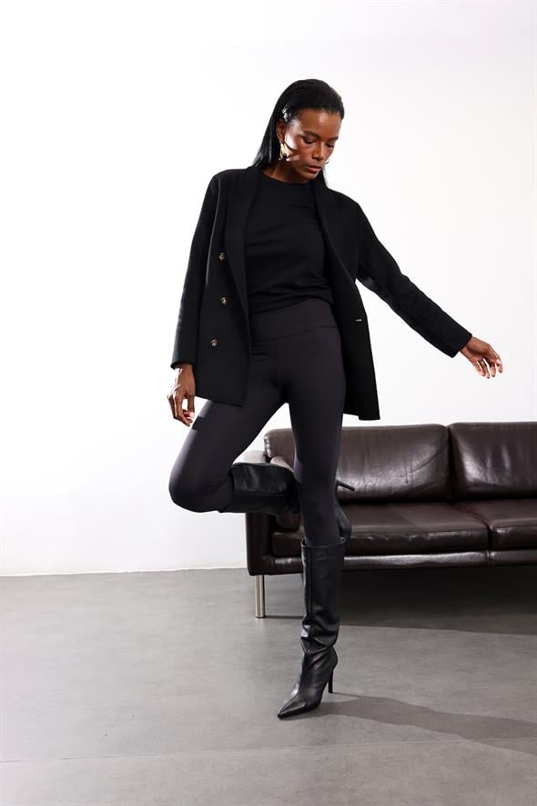 Siyah Comfortlux Yüksek Bel Tayt 