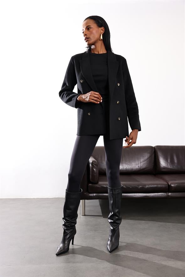 Siyah Comfortlux Yüksek Bel Tayt 