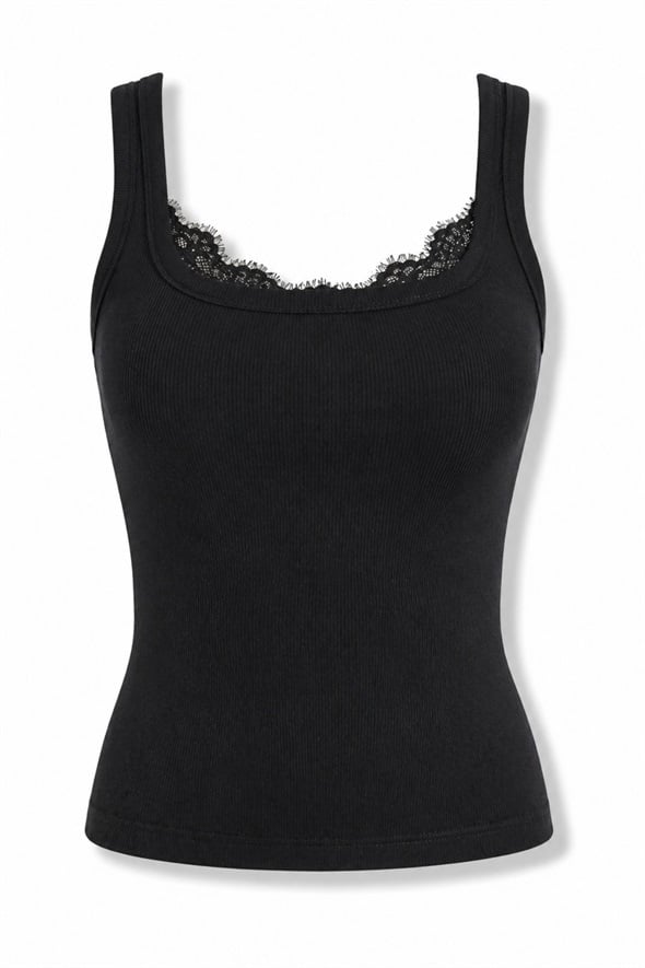 Siyah Dantelli Atlet 17629