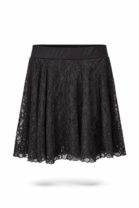 Siyah Dantelli Mini Etek 30915