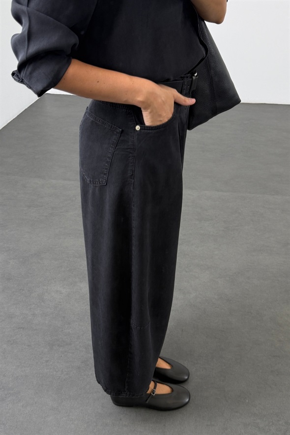 Siyah Denim Gömlek Pantolon Takım 