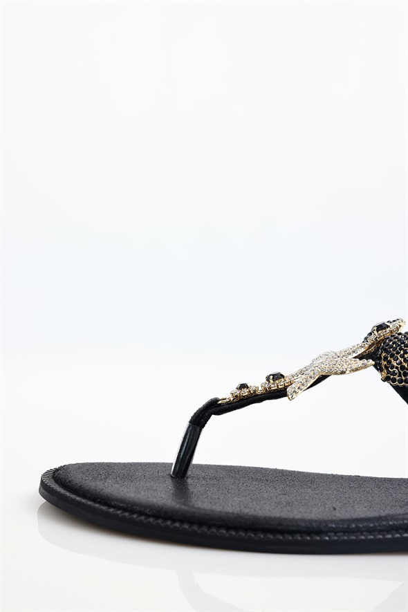 Siyah Deniz Yıldızlı Sandalet 115