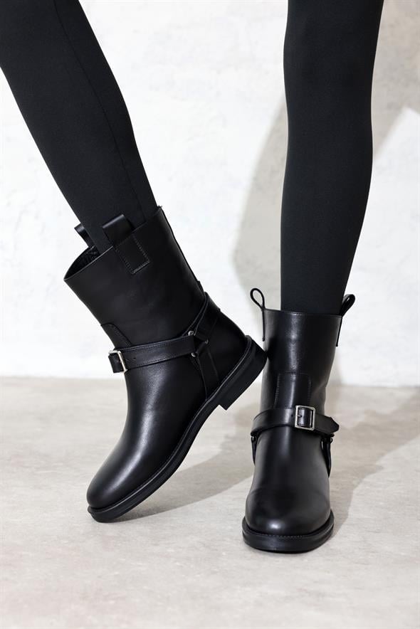 Siyah Deri Binici Bot 125211