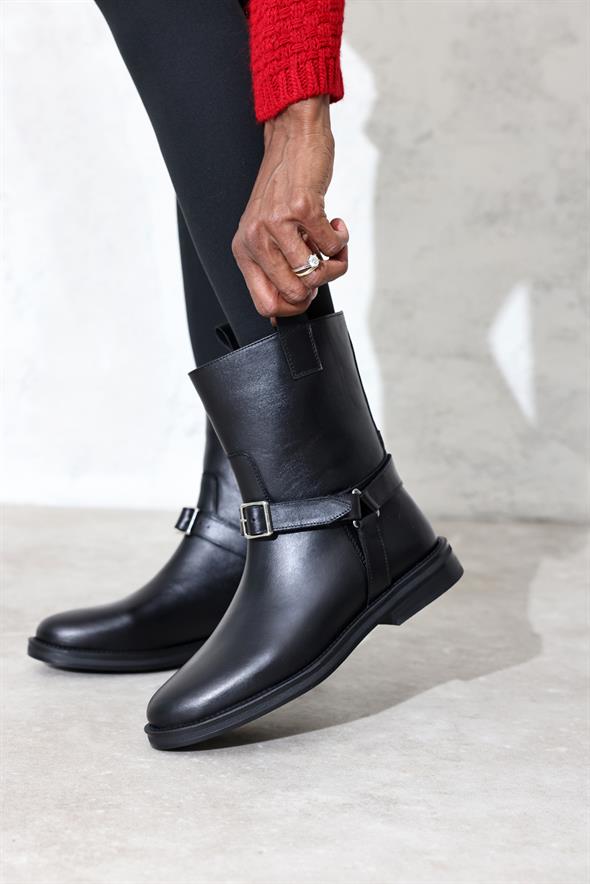 Siyah Deri Binici Bot 125211