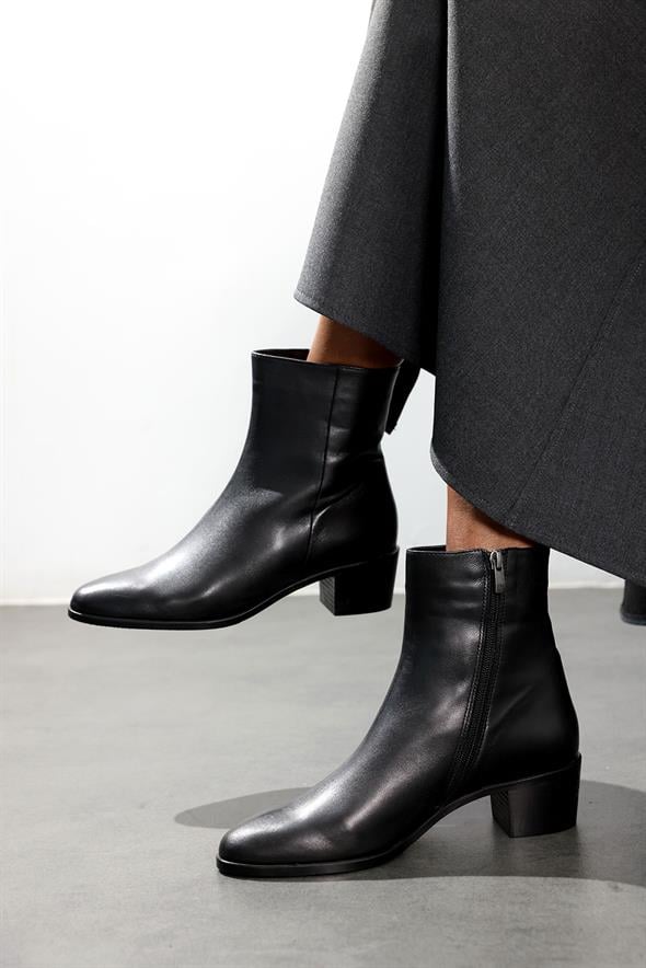 Siyah Deri Klasik Bot 25489