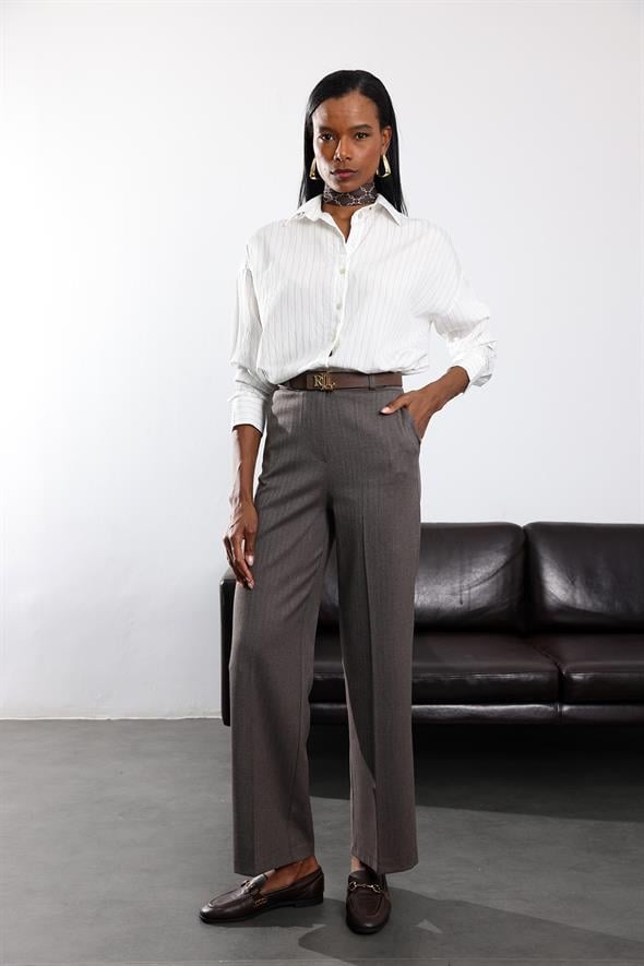 Siyah Dökümlü Çizgili Gömlek 17013